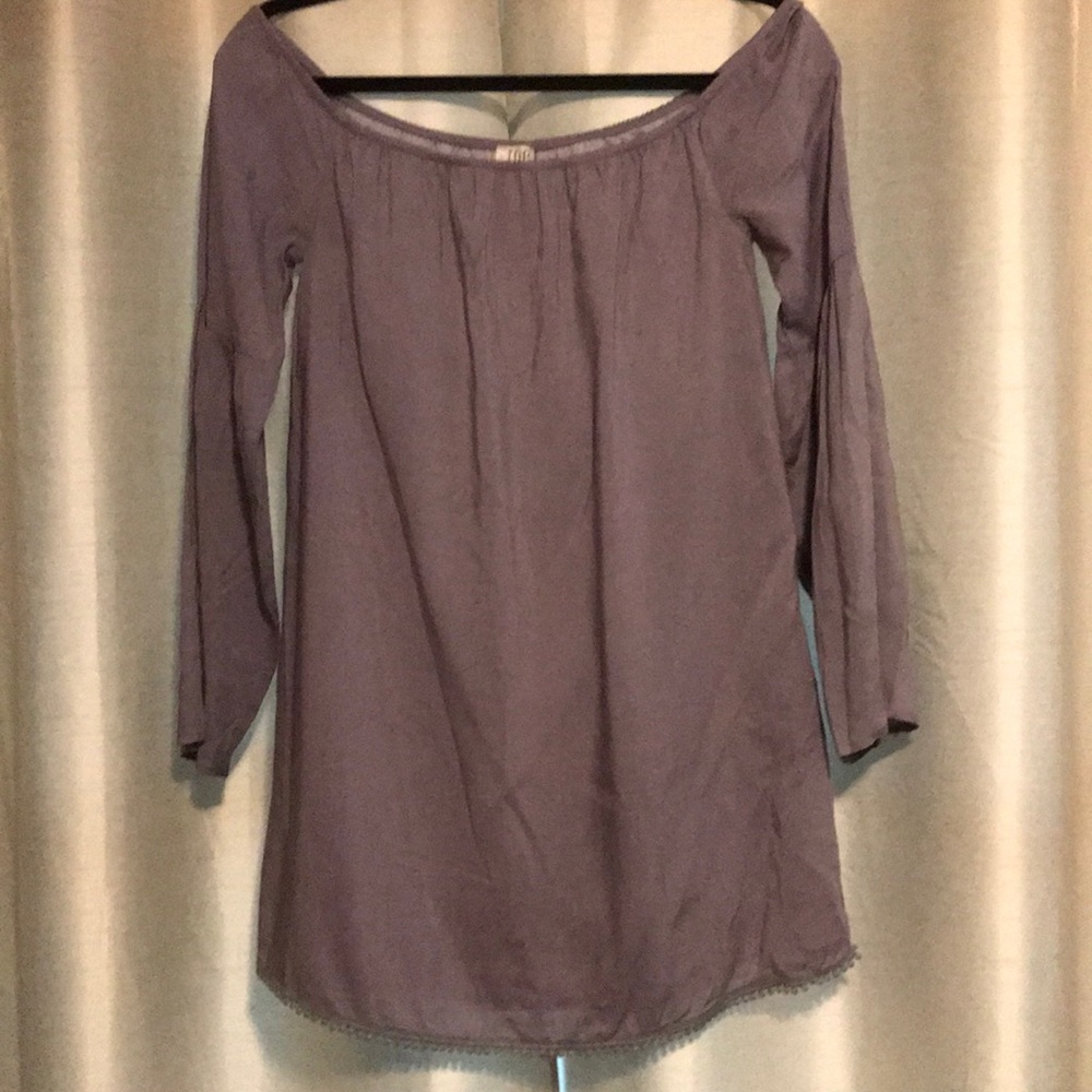 Lavender Tobi Off the Shoulder Lined Mini